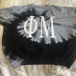 Phi Mu black and Gray tie dye sweatshirt